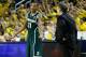 ANN ARBOR, MI - MARCH 03: Keith Appling #11 of the Michigan State Spartans talks with head coach Tom Izzo during the second half while playing the Michigan Wolverines at Crisler Center on March 3, 2013 in Ann Arbor, Michigan. Michigan won the game 58-57. (Photo by Gregory Shamus/Getty Images)