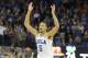 Mar 2, 2013; Los Angeles, CA, USA; UCLA Bruins guard Kyle Anderson (5) celebrates the win against the Arizona Wildcats at the Pauley Pavilion. UCLA beat Arizona 72-69. Mandatory Credit: Richard Mackson-USA TODAY Sports