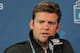 Feb 21, 2013; Indianapolis, IN, USA; Seattle Seahawks general manager John Schneider speaks at a press conference during the 2013 NFL Combine at Lucas Oil Stadium. Mandatory Credit: Brian Spurlock-USA TODAY Sports