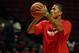 CHICAGO, IL - FEBRUARY 28: Derrick Rose #1 of the Chicago Bulls shoots while working out before the Bulls take on the Phildelphia 76ers at the United Center on February 28, 2013 in Chicago, Illinois. NOTE TO USER: User expressly acknowledges and agrees that, by downloading and or using this photograph, User is consenting to the terms and conditions of the Getty Images License Agreement. (Photo by Jonathan Daniel/Getty Images)