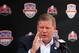 MIAMI GARDENS, FL - JANUARY 05: Head coach Brian Kelly of the Notre Dame Fighting Irish speaks to media during Media Day ahead of the Discover BCS National Championship at Sun Life Stadium on January 5, 2013 in Miami Gardens, Florida. (Photo by Streeter Lecka/Getty Images)