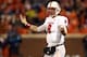 CLEMSON, SC - NOVEMBER 17: Mike Glennon #8 of the North Carolina State Wolfpack reacts to a play against the Clemson Tigers during their game at Memorial Stadium on November 17, 2012 in Clemson, South Carolina. (Photo by Streeter Lecka/Getty Images)