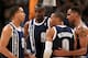 DENVER, CO - MARCH 01: (L-R) Kevin Martin #23, Serge Ibaka #9, Russell Westbrook #0 and Thabo Sefolosha #2 of the Oklahoma City Thunder talk during a break in the action against the Denver Nuggets at the Pepsi Center on March 1, 2013 in Denver, Colorado. The Nuggets defeated the Thunder 105-103. NOTE TO USER: User expressly acknowledges and agrees that, by downloading and or using this photograph, User is consenting to the terms and conditions of the Getty Images License Agreement. (Photo by Doug Pensinger/Getty Images)