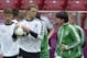 WARSAW, POLAND - JUNE 27: Germany head coach Joachim Low (R) and Manuel Neuer attend a training session ahead of their UEFA EURO 2012 semi-final match against Italy, at National Stadium on June 27, 2012 in Warsaw, Poland. (Photo by Claudio Villa/Getty Images)
