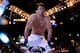 Jul. 7, 2012; Las Vegas, NV, USA; UFC fighter Chael Sonnen in the ring prior to his fight against Anderson Silva (not pictured) during a middleweight bout in UFC 148 at the MGM Grand Garden Arena. Mandatory Credit: Mark J. Rebilas-USA TODAY Sports
