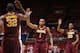 CHAMPAIGN, IL - JANUARY 9: Andre Hollins #1 and Trevor Mbakwe #32 of the Minnesota Golden Gophers celebrate against the Illinois Fighting Illini during the game at Assembly Hall on January 9, 2013 in Champaign, Illinois. Minnesota won 84-67. (Photo by Joe Robbins/Getty Images)