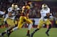 LOS ANGELES, CA - NOVEMBER 24: Cierre Wood #20 of the Notre Dame Fighting Irish turns the corner on Josh Shaw #26 of the USC Trojans during a 22-13 Irish win at Los Angeles Memorial Coliseum on November 24, 2012 in Los Angeles, California. (Photo by Harry How/Getty Images)
