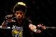 July 11, 2012; San Jose, CA, USA; Alex Caceres celebrates after defeating Damacio Page (not pictured) in the bantamweight bout of the UFC on Fuel TV at HP Pavilion. Mandatory Credit: Kyle Terada-USA TODAY Sports