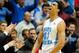 CHAPEL HILL, NC - FEBRUARY 23: James Michael McAdoo #43 of the North Carolina Tar Heels reacts after forcing the North Carolina State Wolfpack into a shot clock violation during play at the Dean Smith Center on February 23, 2013 in Chapel Hill, North Carolina. North Carolina won 76-65. (Photo by Grant Halverson/Getty Images)