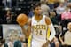 Mar 19, 2013; Indianapolis, IN, USA; Indiana Pacers small forward Paul George (24) dribbles the ball against the Orlando Magic at Bankers Life Fieldhouse. The Pacers won 95-73.. Mandatory Credit: Pat Lovell-USA TODAY Sports