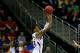 KANSAS CITY, MO - MARCH 15: Ben McLemore #23 of the Kansas Jayhawks shoots a three-point shot against the Iowa State Cyclones in the first half during the Semifinals of the Big 12 basketball tournament at the Sprint Center on March 15, 2013 in Kansas City, Missouri. (Photo by Jamie Squire/Getty Images)
