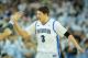 OMAHA, NE - MARCH 2: Doug McDermott #3 of the Creighton Bluejays celebrates during a timeout during their game against the Wichita State Shockers at the CenturyLink Center on March 2, 2013 in Omaha, Nebraska. (Photo by Eric Francis/Getty Images)