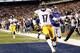 EAST RUTHERFORD, NJ - NOVEMBER 04: Mike Wallace #17 of the Pittsburgh Steelers scores in front of Brian Witherspoon #29 of the New York Giants during their game at MetLife Stadium on November 4, 2012 in East Rutherford, New Jersey. (Photo by Jeff Zelevansky/Getty Images)