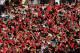 ATLANTA, GA - OCTOBER 5: A fan of the Atlanta Braves do the Tomahawk Chop during the game against the St. Louis Cardinals during the National League Wild Card Game at Turner Field on October 5, 2012 in Atlanta, Georgia. (Photo by Scott Cunningham/Getty Images)