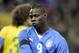 GENEVA, SWITZERLAND - MARCH 21: Mario Balotelli of Italy reacts during the international friendly match between Italy and Brazil on March 21, 2013 in Geneva, Switzerland. (Photo by Claudio Villa/Getty Images)