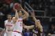 Mar 21, 2013; San Jose, CA, USA; Syracuse Orange guard Brandon Triche (20) controls the ball against Montana Grizzlies guard Jordan Gregory (10) during the first half of the second round of the 2013 NCAA tournament at HP Pavilion. Mandatory Credit: Kelley L Cox-USA TODAY Sports
