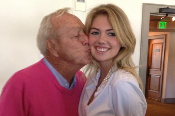 Arnold Palmer Kisses Kate Upton