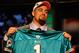 NEW YORK - APRIL 22: Jared Odrick from Penn State holds up a Miami Dolphins jersey after the Dolphins selected Odrick number 28 overall during the first round of the 2010 NFL Draft at Radio City Music Hall on April 22, 2010 in New York City. (Photo by Jeff Zelevansky/Getty Images)