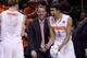 SAN JOSE, CA - MARCH 21: Syracuse Orange assistant coach Gerry McNamara and Michael Carter-Williams #1 celebrate late in the game against the Montana Grizzlies during the second round of the 2013 NCAA Men's Basketball Tournament at HP Pavilion on March 21, 2013 in San Jose, California. (Photo by Ezra Shaw/Getty Images)