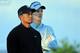 ORLANDO, FL - MARCH 21: Tiger Woods of the United States and Justin Rose of England on the tee at the par 4, 10th hole during the first round of the 2013 Arnold Palmer Invitational Presented by Mastercard at Bay Hill Golf and Country Club on March 21, 2013 in Orlando, Florida. (Photo by David Cannon/Getty Images)