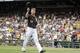 PITTSBURGH, PA - OCTOBER 03: A.J. Burnett #34 of the Pittsburgh Pirates salutes the fans after being taken out of the game against the Atlanta Braves during the game on October 3, 2012 at PNC Park in Pittsburgh, Pennsylvania. (Photo by Justin K. Aller/Getty Images)