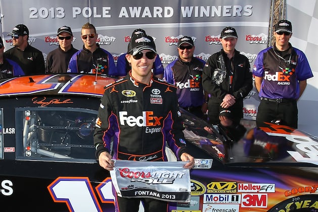 Hamlin on Pole at Fontana; Rival Logano Close Behind