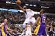 DALLAS, TX - FEBRUARY 24: Vince Carter #25 of the Dallas Mavericks is fouled by Dwight Howard #12 of the Los Angeles Lakers at American Airlines Center on February 24, 2013 in Dallas, Texas. NOTE TO USER: User expressly acknowledges and agrees that, by downloading and or using this photograph, User is consenting to the terms and conditions of the Getty Images License Agreement. (Photo by Ronald Martinez/Getty Images)