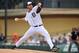 Mar 11, 2012; Lakeland, FL, USA; Detroit Tigers starting pitcher Justin Verlander (35) pitches against the New York Mets during the game at Joker Marchant Stadium. The Mets beat the Tigers 11-0. Mandatory Credit: Jerome Miron-USA TODAY Sports