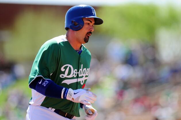 Adrian Gonzalez out of Dodgers Lineup with Bruised Forearm