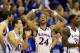 KANSAS CITY, MO - MARCH 24: Travis Releford #24 of the Kansas Jayhawks celebrates against the North Carolina Tar Heels during the third round of the 2013 NCAA Men's Basketball Tournament at Sprint Center on March 24, 2013 in Kansas City, Missouri. (Photo by Jamie Squire/Getty Images)
