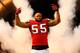 ATLANTA, GA - JANUARY 20: Defensive end John Abraham #55 of the Atlanta Falcons is introduced before the Falcons take on the San Francisco 49ers in the NFC Championship game at the Georgia Dome on January 20, 2013 in Atlanta, Georgia. (Photo by Kevin C. Cox/Getty Images)