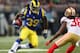 ST. LOUIS, MO - DECEMBER 2: Steven Jackson #39 of the St. Louis Rams rushes against the San Francisco 49ers at the Edward Jones Dome on December 2, 2012 in St. Louis, Missouri. The Rams beat the 49ers 16-13 in overtime. (Photo by Dilip Vishwanat/Getty Images)