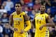 LEXINGTON, KY - MARCH 23: Vander Blue #13 and Davante Gardner #54 of the Marquette Golden Eagles look on in the second half against the Butler Bulldogs during the third round of the 2013 NCAA Men's Basketball Tournament at Rupp Arena on March 23, 2013 in Lexington, Kentucky. (Photo by Kevin C. Cox/Getty Images)