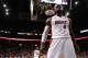 MIAMI, FL - MARCH 24: Forward LeBron James #6 of the Miami Heat reacts after a dunk against the Charlotte Bobcats at American Airlines Arena on March 24, 2013 in Miami, Florida. NOTE TO USER: User expressly acknowledges and agrees that, by downloading and or using this photograph, User is consenting to the terms and conditions of the Getty Images License Agreement. (Photo by Marc Serota/Getty Images)