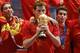 MADRID, SPAIN - JULY 12: Spanish goalkeeper and capitain Iker Casillas kisses the cup on a stage set up for the Spanish team victory ceremony on July 12, 2010 in Madrid, Spain. Spain won the 2010 FIFA football World Cup match against the Netherlands in Johannesburg on July 11. (Photo by Angel Martinez/Getty Images)