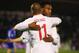 SERRAVALLE, SAN MARINO - MARCH 22: Daniel Sturridge of England celebrates his goal with Ashley Young during the FIFA 2014 World Cup Qualifier Group H match between San Marino and England at Serravalle Stadium on March 22, 2013 in Serravalle, San Marino. (Photo by Mike Hewitt/Getty Images)