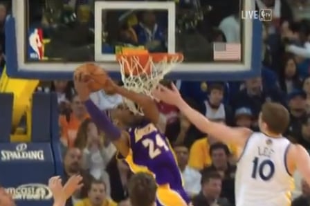 Video: Lakers' Kobe Bryant Elevates for Reverse Dunk Against Warriors