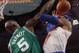 Garnett is very good at contesting Carmelo Anthony.