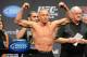 Mar 15, 2013; Montreal, Quebec, Canada; Georges St.Pierre during the weight-in for UFC 158 at the Bell Centre. Mandatory Credit: Eric Bolte-USA TODAY Sports