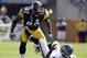PITTSBURGH, PA - SEPTEMBER 18: James Harrison #92 of the Pittsburgh Steelers reacts to sacking Tarvaris Jackson #7 of the Seattle Seahawks during the game on September 18, 2011 at Heinz Field in Pittsburgh, Pennsylvania. The Steelers defeated the Seahawks 24-0. (Photo by Justin K. Aller/Getty Images)