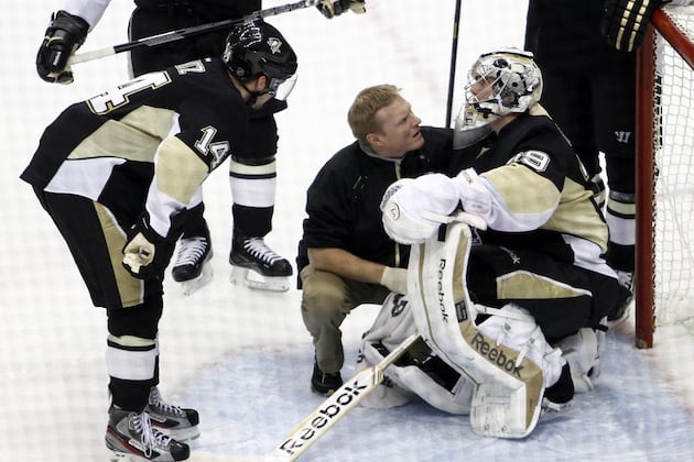Video: Marc-Andre Fleury Injured During Collision