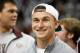 Jan 17, 2013; College Station, TX, USA; Texas A&M Aggies quarterback Johnny Manziel is introduced against the Florida Gators at halftime at Reed Arena. Mandatory Credit: Brett Davis-USA TODAY Sports