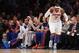 NEW YORK, NY - FEBRUARY 27: Carmelo Anthony #7 of the New York Knicks celebrates his three pointer against the Golden State Warriors at Madison Square Garden on February 27, 2013 in New York City. NOTE TO USER: User expressly acknowledges and agrees that, by downloading and/or using this photograph, user is consenting to the terms and conditions of the Getty Images License Agreement. The Knicks defeated the Warriors 109-105. (Photo by Bruce Bennett/Getty Images)