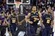 Mar 22, 2013; Kansas City, MO, USA; La Salle Explorers players Tyreek Duren (3) , Sam Mills (10) and Ramon Galloway (55) run to the bench during a time-out in the second half against the Kansas State Wildcats during the second round of the 2013 NCAA tournament at the Sprint Center. La Salle defeated Kansas State 63-61. Mandatory Credit: Peter G. Aiken-USA TODAY Sports