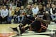 CHICAGO, IL - MARCH 27: LeBron James #6 of the Miami Heat sits on the court after being foule by a Chicago Bull player on March 27, 2013 at the United Center in Chicago, Illinois. NOTE TO USER: User expressly acknowledges and agrees that, by downloading and or using this photograph, User is consenting to the terms and conditions of the Getty Images License Agreement. (Photo by David Banks/Getty Images)