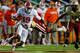 CHESTNUT HILL, MA - SEPTEMBER 29: Charone Peake #19 of the Clemson Tigers attempts to break a tackle from a Boston College Eagles defender after catching a pass in the second half during the game on September 29, 2012 at Alumni Stadium in Chestnut Hill, Massachusetts. (Photo by Jared Wickerham/Getty Images)