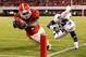 ATHENS, GA - NOVEMBER 12: Isaiah Crowell #1 of the Georgia Bulldogs dives for a touchdown past Erique Florence #14 of the Auburn Tigers at Sanford Stadium on November 12, 2011 in Athens, Georgia. (Photo by Kevin C. Cox/Getty Images)