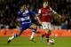 READING, ENGLAND - OCTOBER 30: Thomas Eisfeld of Arsenal is challenged by Jobi McAnuff of Reading during the Capital One Cup Fourth Round match between Reading and Arsenal at Madejski Stadium on October 30, 2012 in Reading, England. (Photo by Scott Heavey/Getty Images)