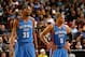 SACRAMENTO, CA - JANUARY 25: Kevin Durant #35 and Russell Westbrook #0 of the Oklahoma City Thunder stand on the court during their game against the Sacramento Kings at Sleep Train Arena on January 25, 2013 in Sacramento, California. NOTE TO USER: User expressly acknowledges and agrees that, by downloading and or using this photograph, User is consenting to the terms and conditions of the Getty Images License Agreement. (Photo by Ezra Shaw/Getty Images)