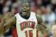 JAN 12, 2013; UNLV Runnin' Rebels forward Anthony Bennett (15) gestures toward the UNLV bench after making a three point shot against the Air Force Academy Falcons in the first half at the Thomas and Mack Center in Las Vegas, NV, USA. Mandatory Credit: Josh H. Holmberg-USA TODAY Sports